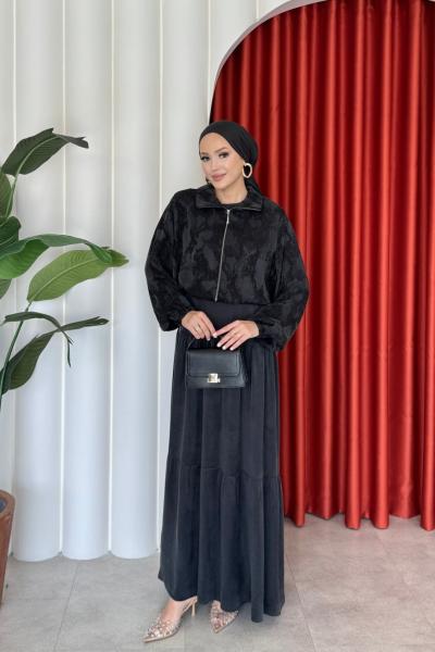 Sinem Elbise Takım Siyah Siyah