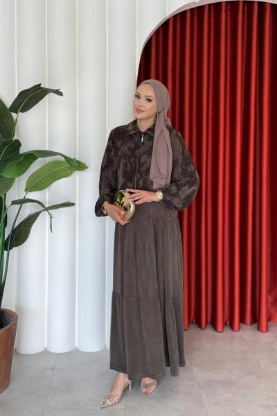 Sinem Elbise Takım Acı kahve Acı Kahve