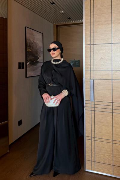 Songül Pantolonlu Takım Siyah Siyah