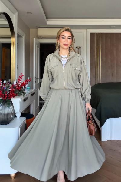 Sümeyra Etekli Takım Çağla Çağla Yeşili