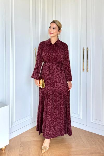 Sümeyye Elbise Bordo Bordo