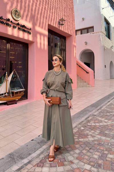 Tülay Etek Takım Haki Haki