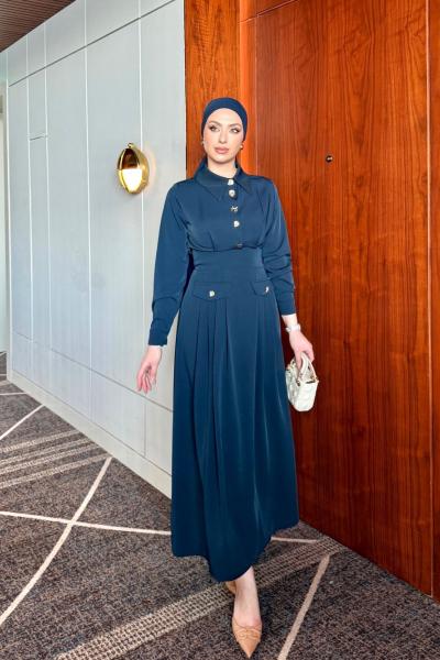 Türkan Elbise Lacivert Lacivert