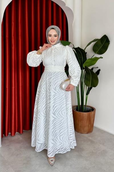 Ünzile Elbise Beyaz Beyaz