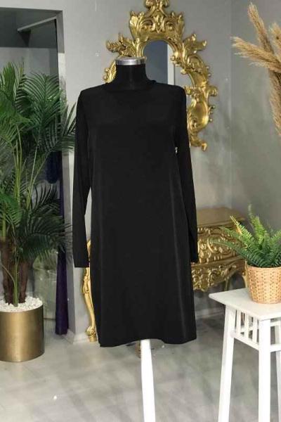 Uzun Kollu İçlik Siyah Siyah