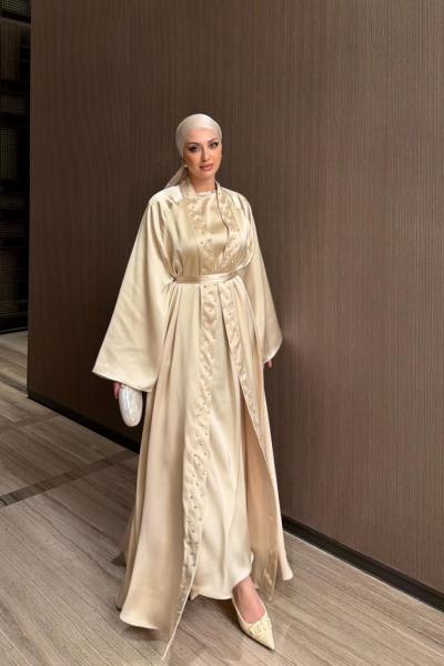 Vildan Abaya Krem  Krem