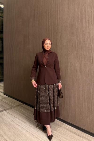 Yasemin Etekli Takım Kahve KAHVE