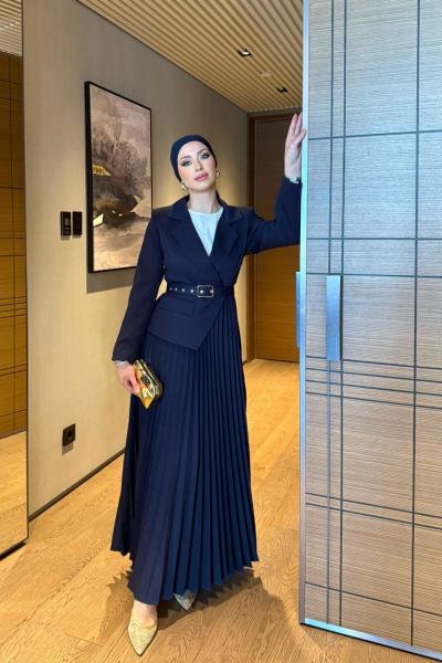 Yelda Elbise Lacivert Lacivert