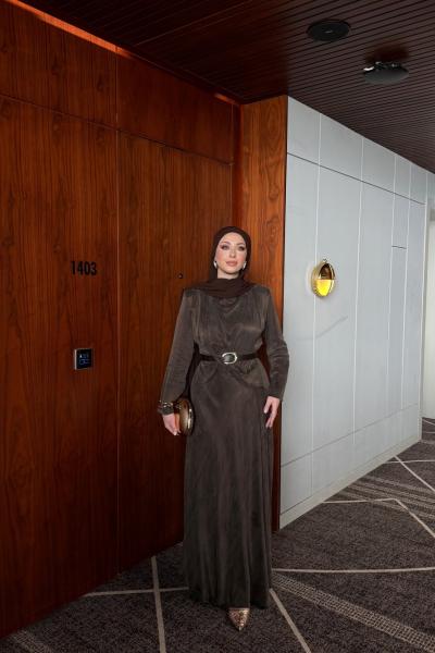 Yeliz Elbise Kahverengi Kahverengi