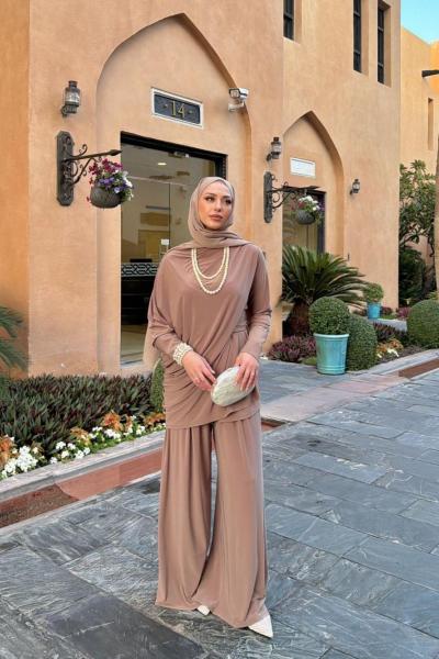 Yonca Pantolon Takım Vizon Vizon