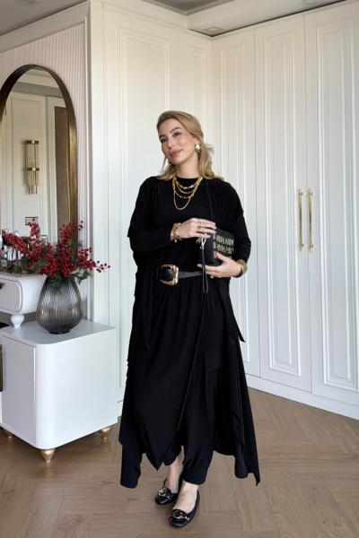 Zarife  Üçlü Pantolon Takım Siyah SİYAH