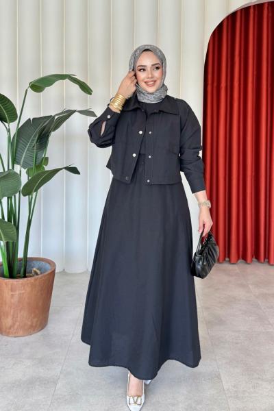 Zeren Elbise Takım Siyah Siyah