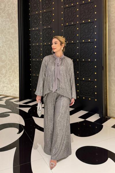 Zeren Pantolonlu Takım Gri Gri