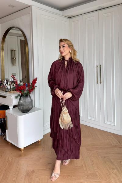 Zeynep Etek Takım Bordo Bordo