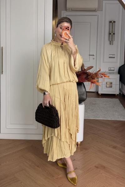 Zeynep Etek Takım Sarı Sarı