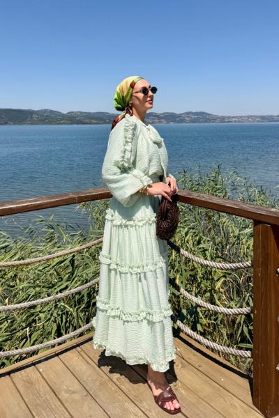 Zuhal Etekli Takım Su Yeşili Su Yeşili