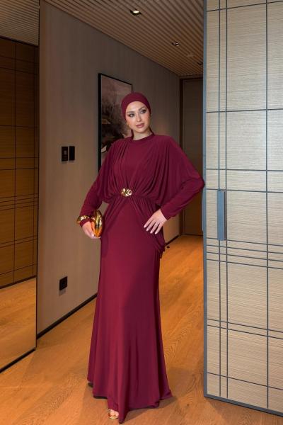 Zülfiye Elbise Bordo  BORDO
