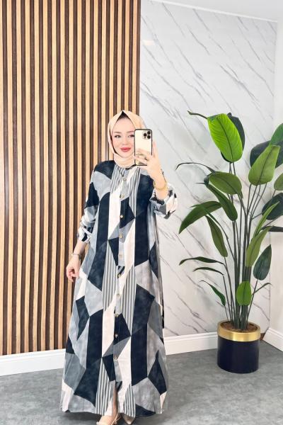 Feza Pamuklu Viskon Elbise