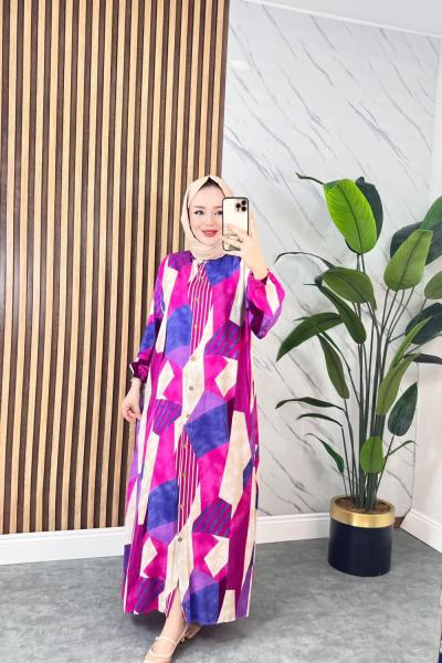 Feza Pamuklu Viskon Elbise