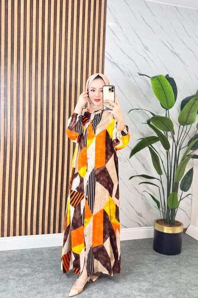 Feza Pamuklu Viskon Elbise