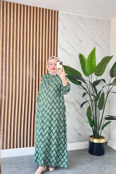 Hira Pamuklu Viskon Elbise