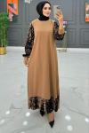 İlham Elbise - Vizon