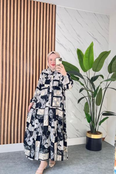 Şenay Pamuklu Viskon Elbise