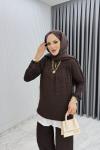 Acı kahve Zeyzey Takım Tesettür Giyim