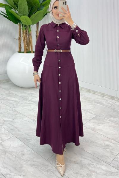 Bordo Premium Selin Elbise Tesettür Giyim
