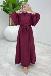 Bordo Premium Yarasa Etek Takım Tesettür Giyim