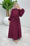 Bordo Premium Yarasa Etek Takım Tesettür Giyim