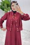 Bordo Premium Gizem Takım Tesettür Giyim
