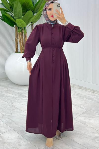 Bordo Premıum İstanbul Elbise Tesettür Giyim