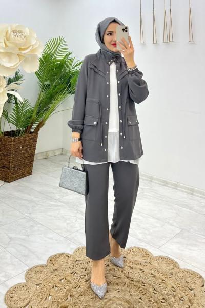 Füme Alanur Takım Tesettür Giyim