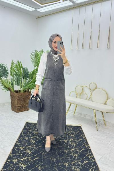 Füme Kot Jile Çift Cep