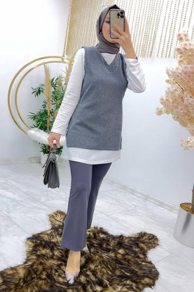Füme Tuvit Süveter Tesettür Giyim