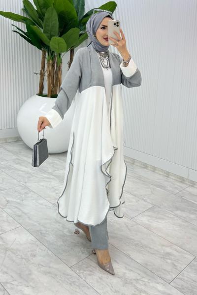 Gri Premium Angel Takım Tesettür Giyim