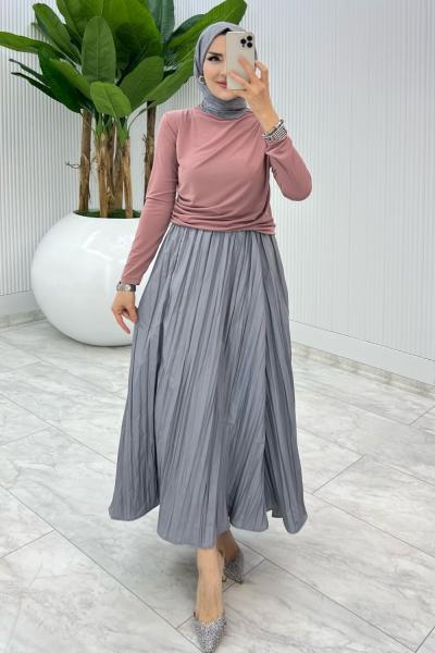 Gri Züleyha etek  Tesettür Giyim