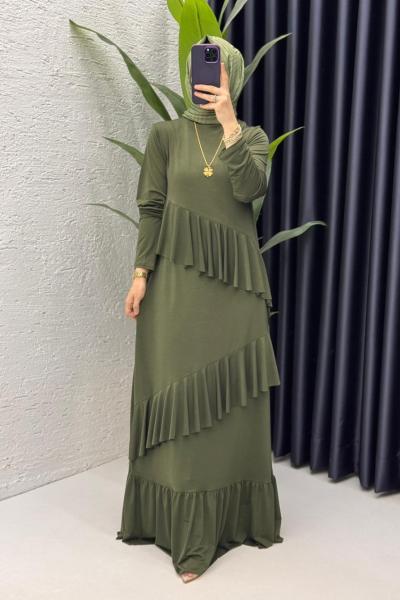 Haki Duru Elbise Tesettür Giyim