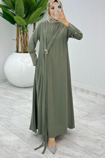 Haki Premium Destan Elbise Tesettür Giyim