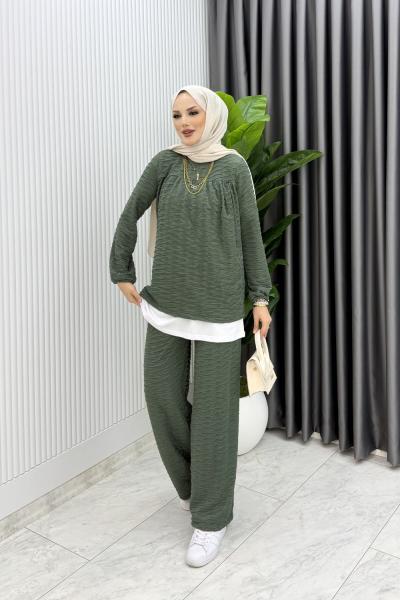 Haki Zeyzey Takım Tesettür Giyim