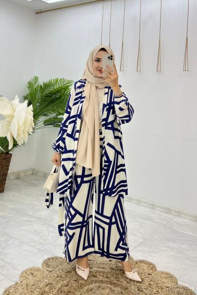 İndigo Melisa Kimono Takım Tesettür Giyim