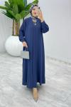 İndigo Premıum Melek Abaya Takım Tesettür Giyim