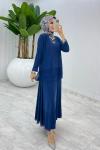 İndigo Premium Aksu Etek Takım Tesettür Giyim