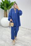 İndigo Premium Nervür Takım Tesettür Giyim