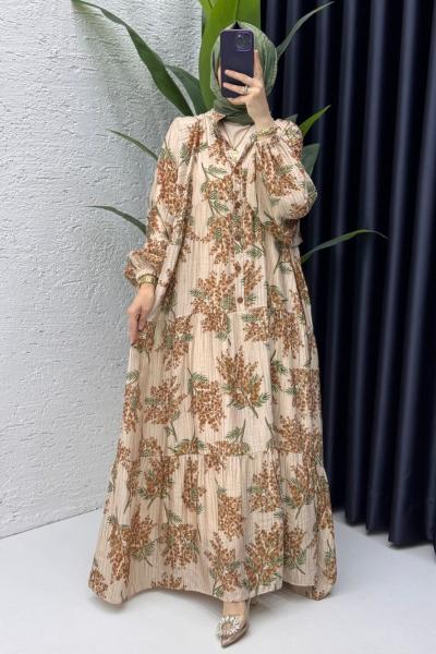 Kahve Dilşah Elbise Tesettür Giyim