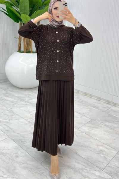 Kahve Hasret Takım Tesettür Giyim