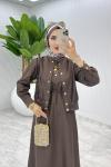 Kahve Premium Gizem Takım Tesettür Giyim