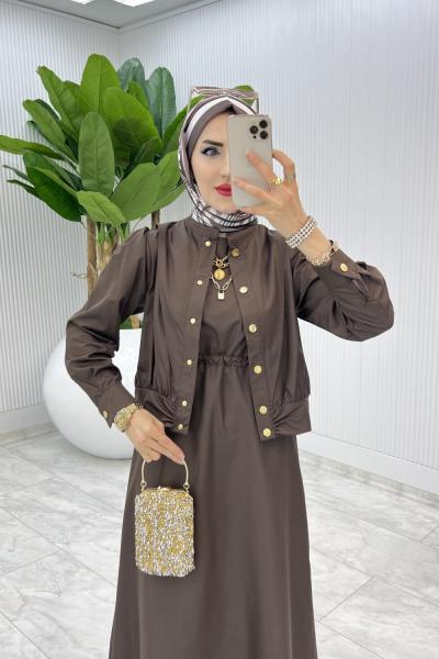 Kahve Premium Gizem Takım Tesettür Giyim