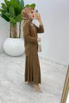 Kahve Premium Aksu Etek Takım Tesettür Giyim